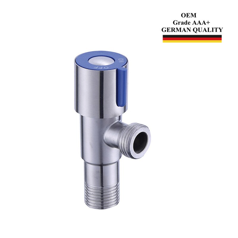 1/2"male x 1/2" male Angle Stop Valve Stainless Steel Toilet extender Kitchen Faucet Filling Control Water Stops Hight