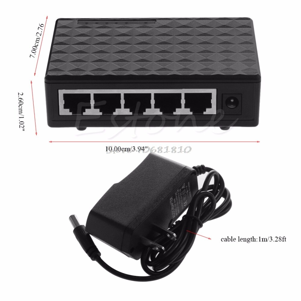 Dc 5v 5 porto RJ-45 10/100/1000 gigabit ethernet rede switch auto-mdi/mdix hub x6ha