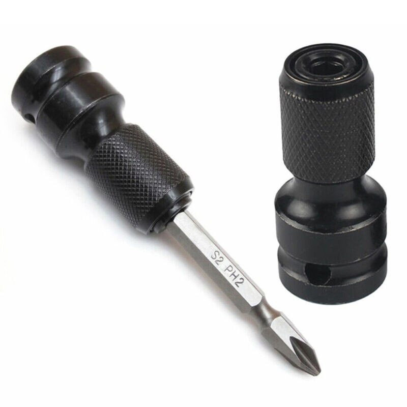 1 stk topnøgle topnøgle adapter skruenøgle sæt drev konverter slagværktøj 1/2 tommer kvadratisk  to 1/4 tommer unbrakonøgle