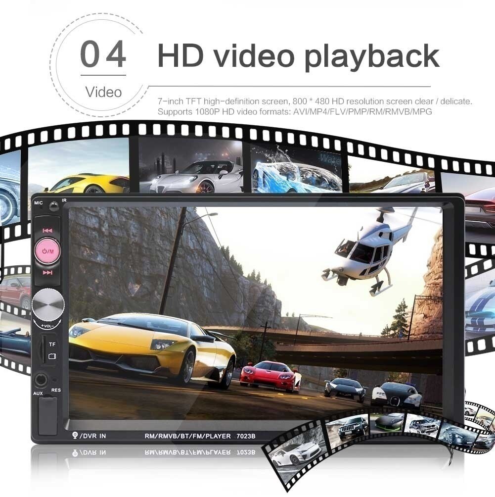 2din 7023B Auto Radio 7 "Touch In Dash Auto audio Speler MP5 Autoradio Bluetooth Achteruitrijcamera Afstandsbediening