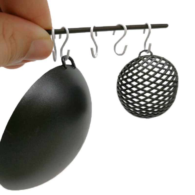 10Pcs 1:12 Miniature Doll House S Hook Mini Doll Accessories Black White Metal Hook Connectors