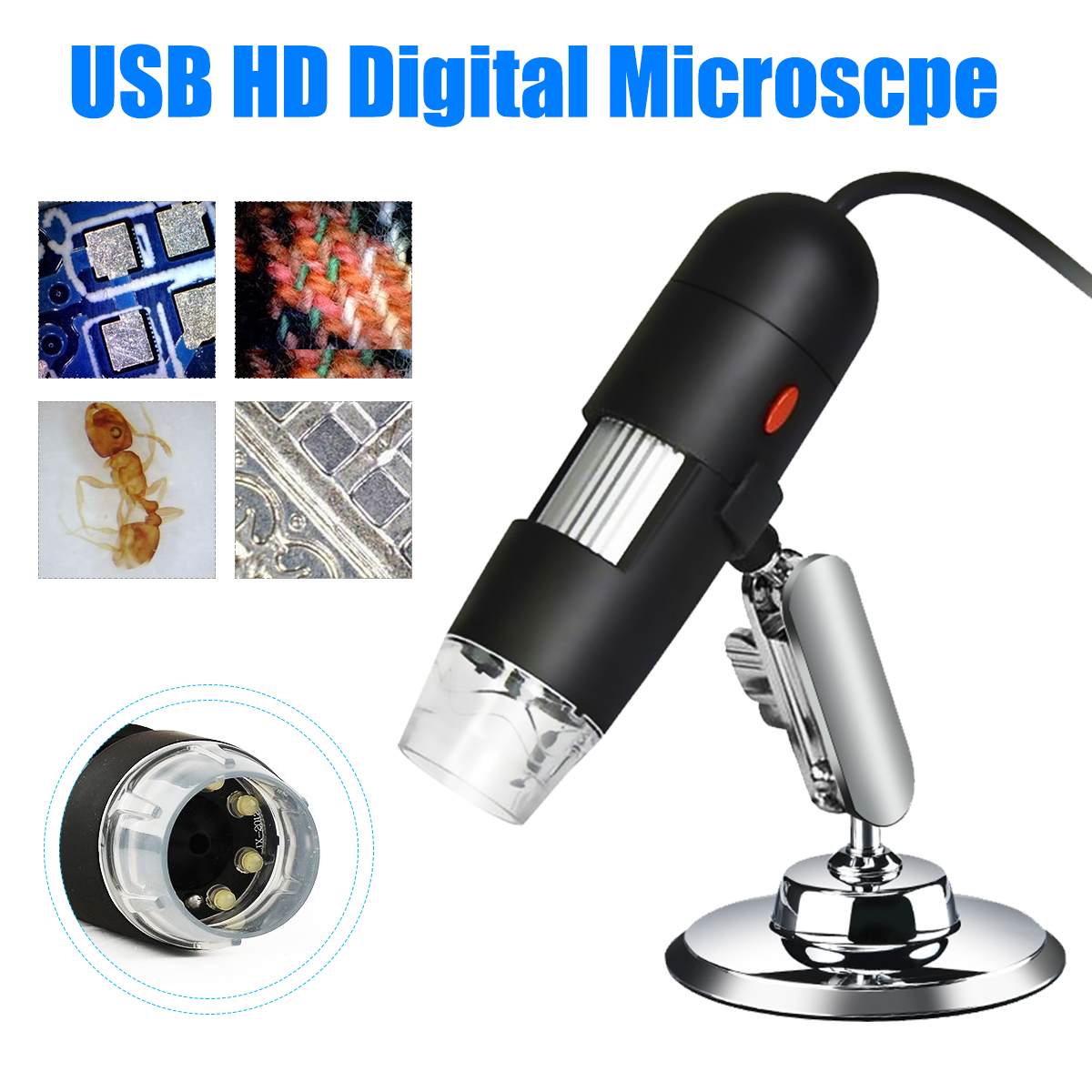 Daniu Usb 8 Led 50X-500X 2MP Digitale Microscoop Borescope Vergrootglas Video Camera Hd Microscoop Endoscoop Inspectie Camera