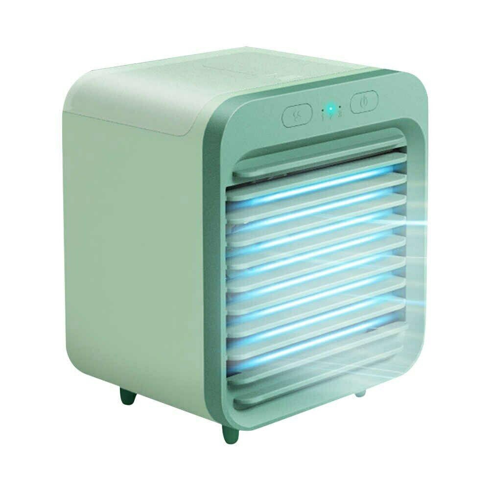 Portable USB Mini Rechargeable Water-cooled Air Conditioner Desktop Cooler Fan for Outdoor Home THJ99: green