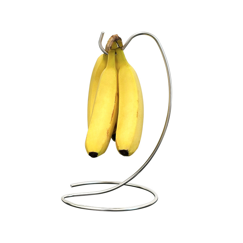 1PCS Modern Banana Hanger-Fruit Tree Stand with Stainless Steel Hook to Keep Bananas Fresh for Kitchen Countertop Food Storage: black