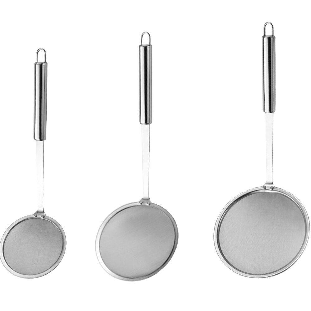 Stainless Steel Colander Spoon Fine Mesh Kitchen Skimmer Frying Cooking Accessories Vegetable Residue Mesh Colander Kitchen Tool