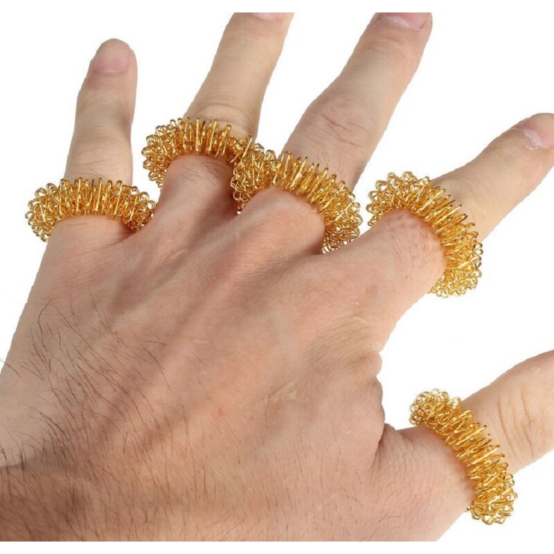5 Stks/set Rvs Vinger Massage Ring Acupunctuur Ring Therapie Ontspannen Hand Bloedsomloop Pijnbestrijding Gezondheidszorg