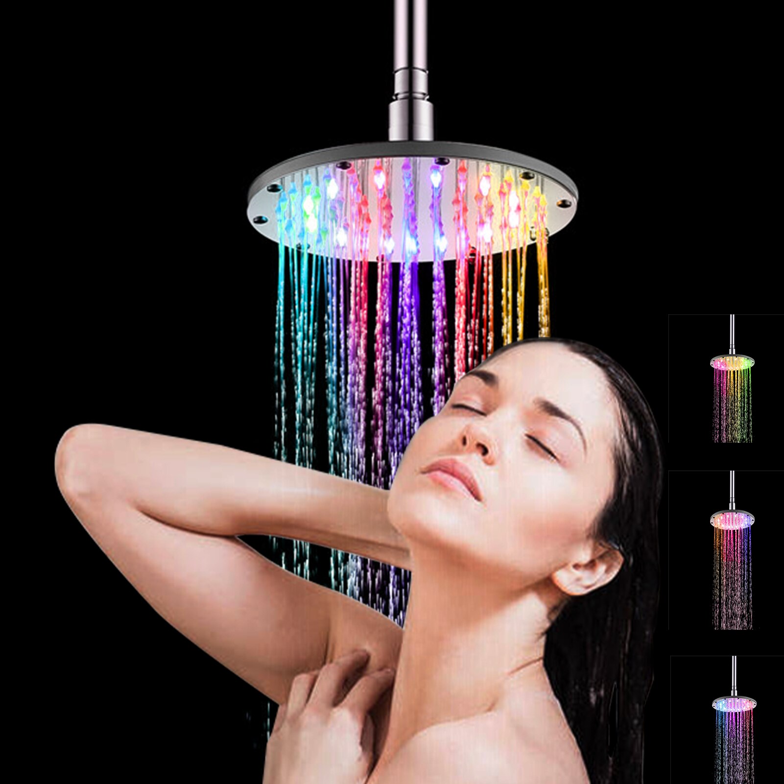 Bathroom Shower Sprayer 8 inch LED Rainfall Shower... – Grandado