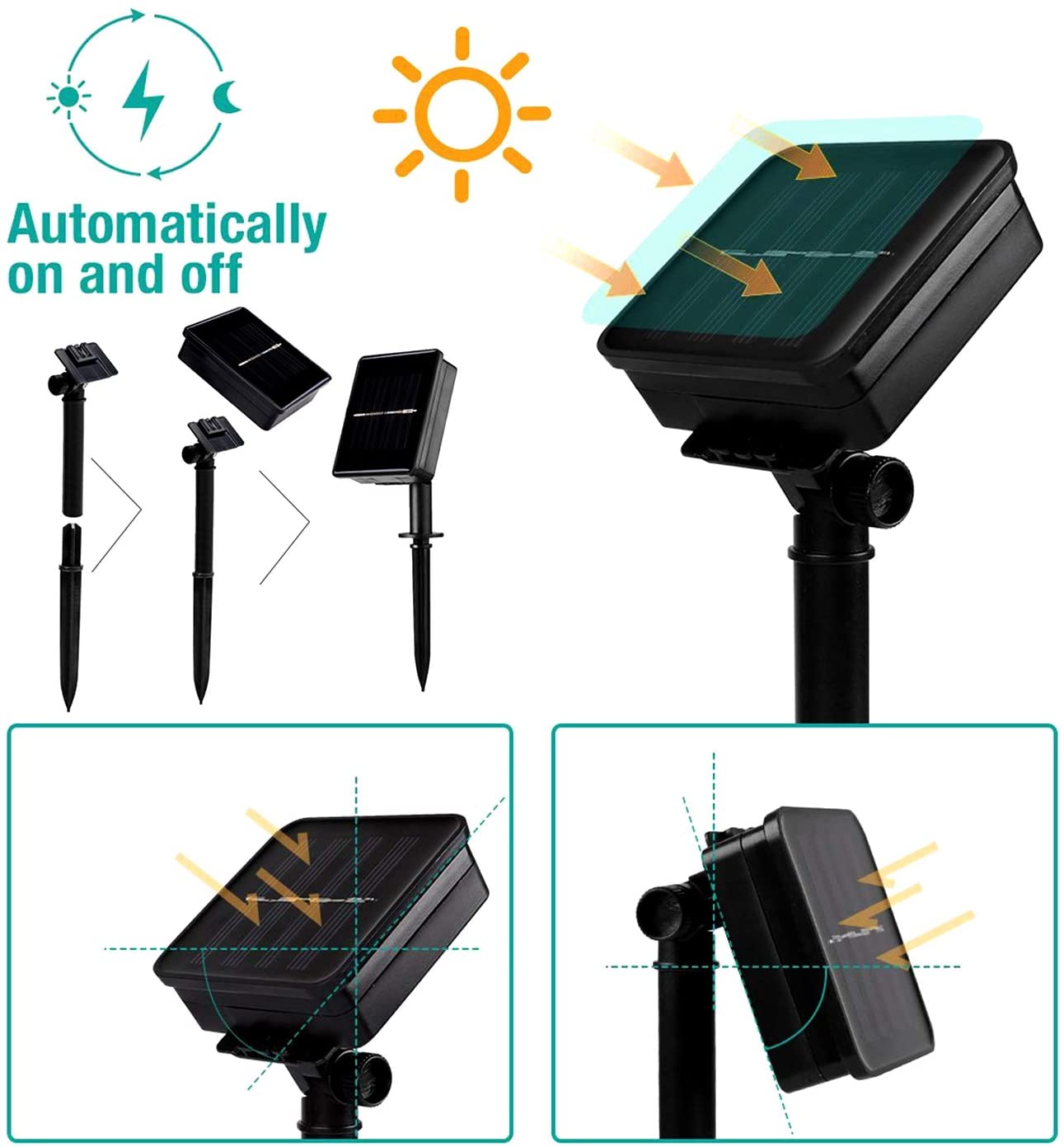 Solar Led Bienen Lichterkette, 30 Led Warmwei Auen Wasserdichte Lichterkette Dekorative Bont Garten, Party, Hochzeit, Haus