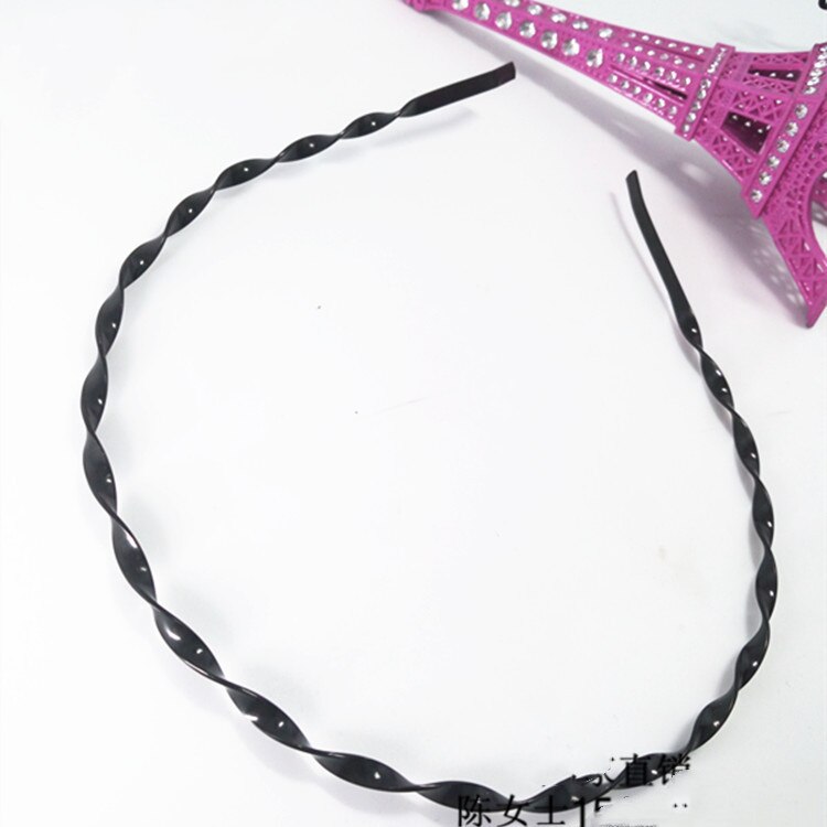 Diadema deportiva para hombre y mujer, bandana negra ondulada, pinza para el pelo, accesorios para el cabello: F