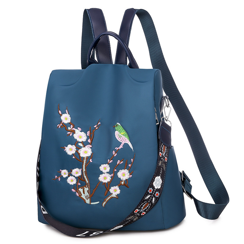 Mochila con bordado de flores para mujer, morral – Grandado