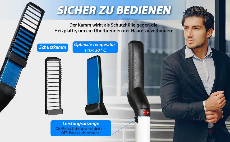 Multifunctional comb brush beard straight hair straightening machine electric beard straightening comb men high speed hair salon