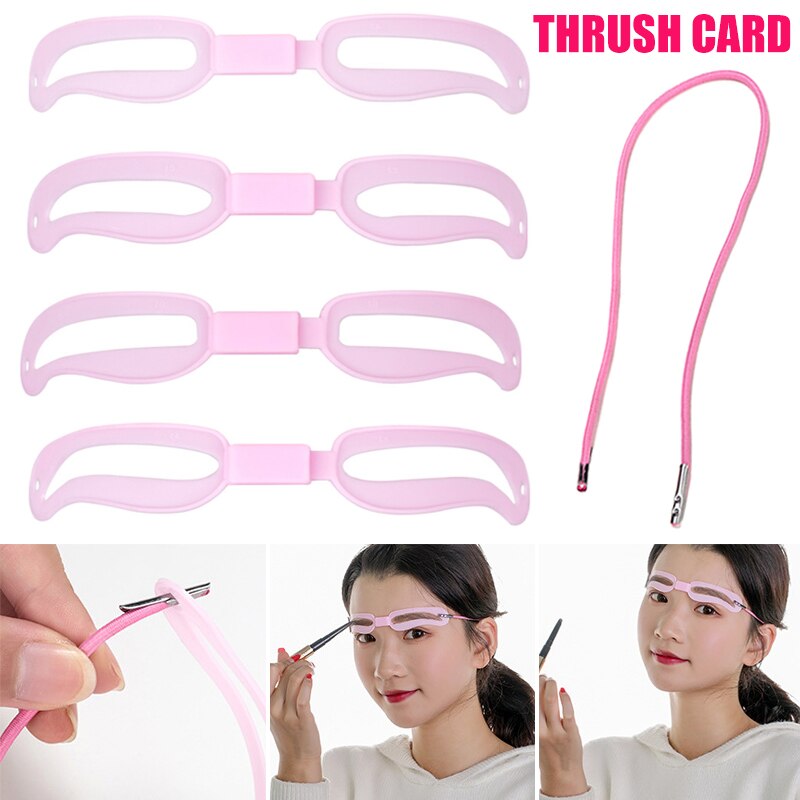 Eyebrow Stencil 4PCS Eyebrow Shaper Kit Reusable Eyebrow Template with Strap 3 Minutes Makeup Tools for Eyebrows SMR88