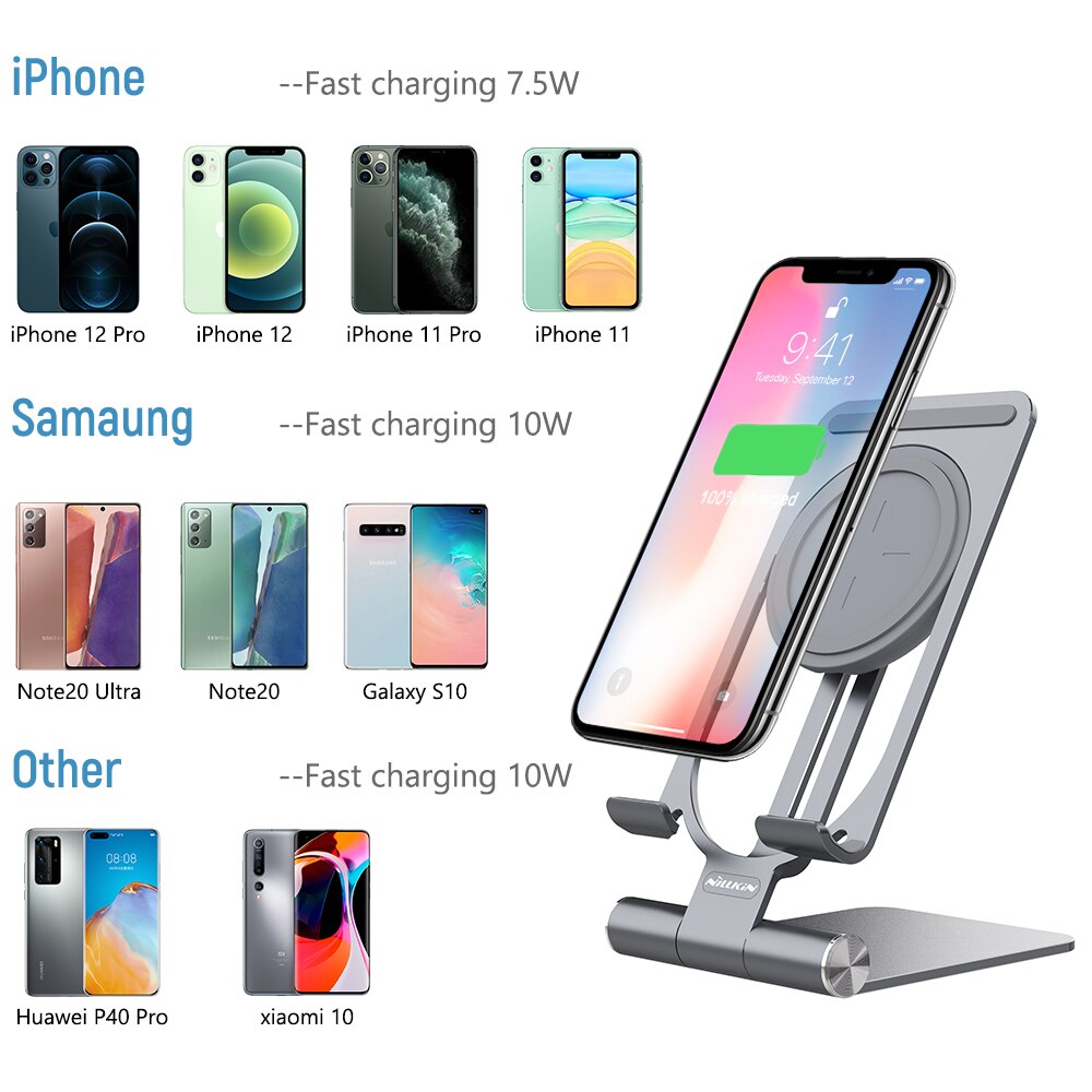 Nillkin Qi Draadloze Oplader Stand Voor Iphone 12 12 Pro 11 Pro Snelle Lading Telefoon Stand Voor Samsung S10/note 20/Note 20 Ultra