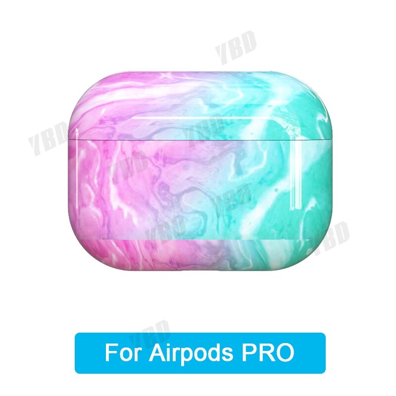 YBD Luxus Marmor Muster Fall Für AirPods Farben Fall Abdeckung für Apple Airpods Air Schoten Fall Coque Funda für Airpod pro: Bright pink pro