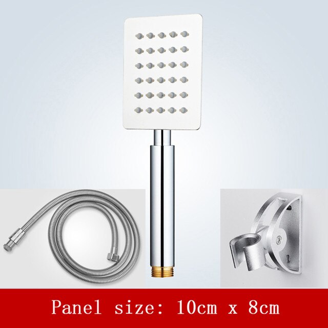 Wetips Bad Douchekop Hoge Drukverhoging Waterbesparing Beweegbare Ultradunne Douchekop Badkamer Rvs Douche Nozzle: square set2