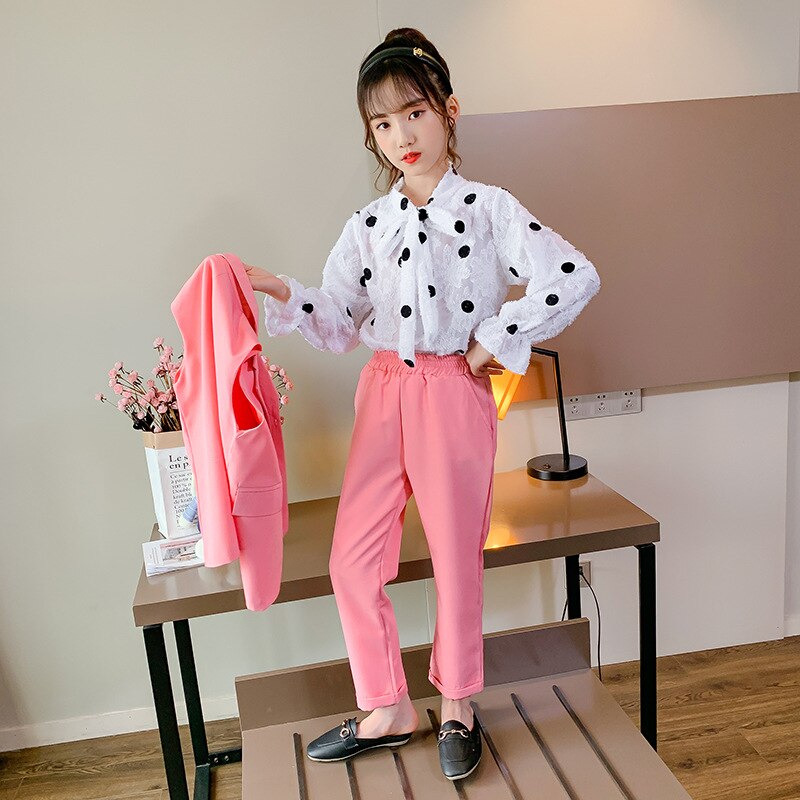 Mädchen Kleidung Herbst Weste hemd Hosen 3 stücke anzug für Mädchen Kleidung einstellen Teenager freundlicher Trainingsanzug für Mädchen Outfits 8 10 12 jahre