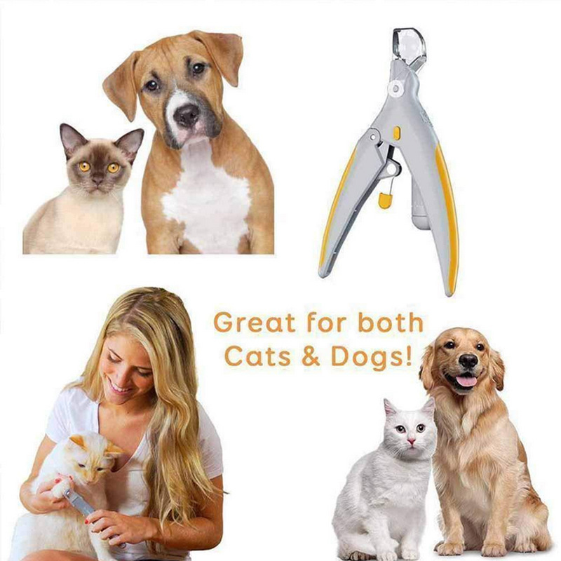 1 led kæledyrs negleklipper med lys, kat og hund rengøringssaks giver enkel og sikker skønhedspleje til hunde og katteklør