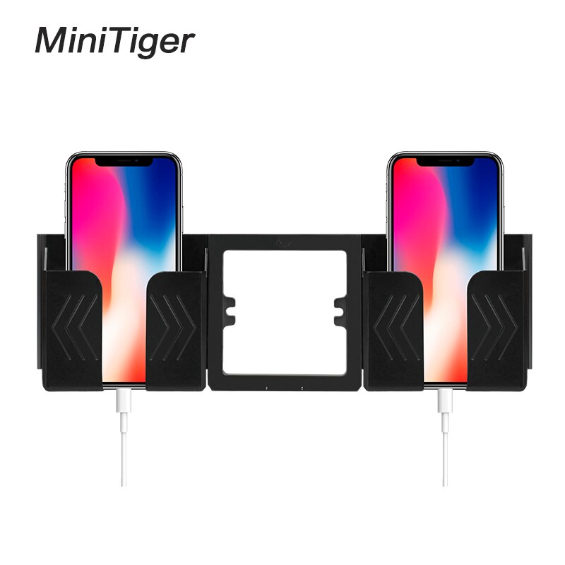 Esooli Black Grey Wall Socket Phone Holder Smartphone Accessories Stand Support For Mobile Phone One / Two Phone Holder