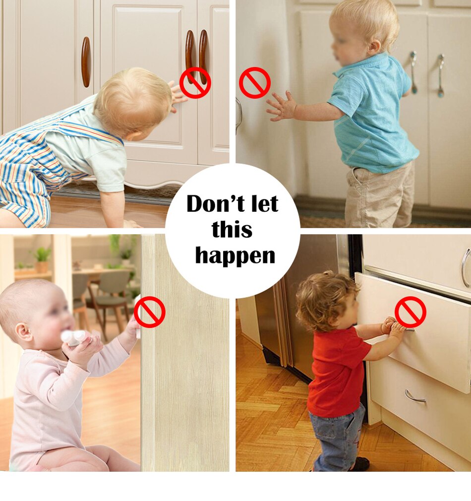 10 Lock 2 Key Magnetic Children Safety Lock Baby Security Cabinet Drawer Door Lock Kid Wardrobe Invisible Infant Security Locks