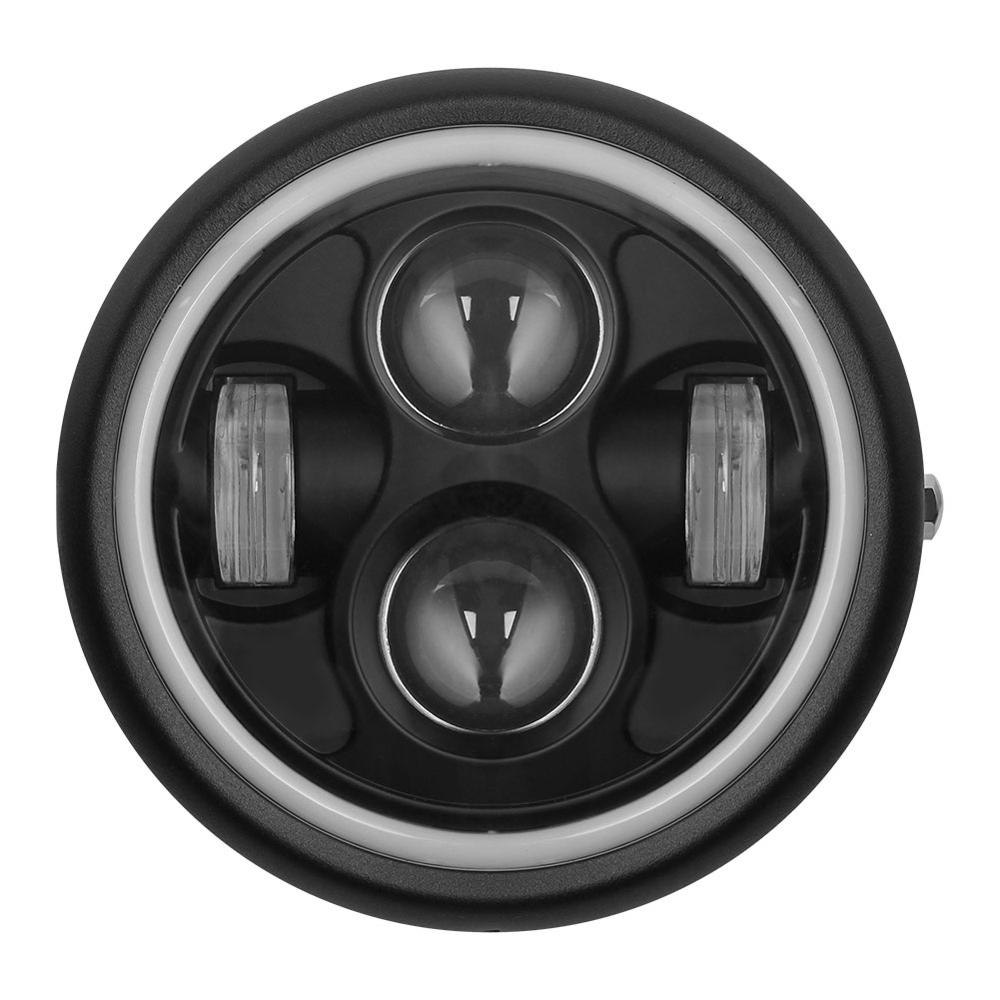 6.5 " ronde motorfiets led koplamp met witte halo angel eye voor sportster cafe racer bobber