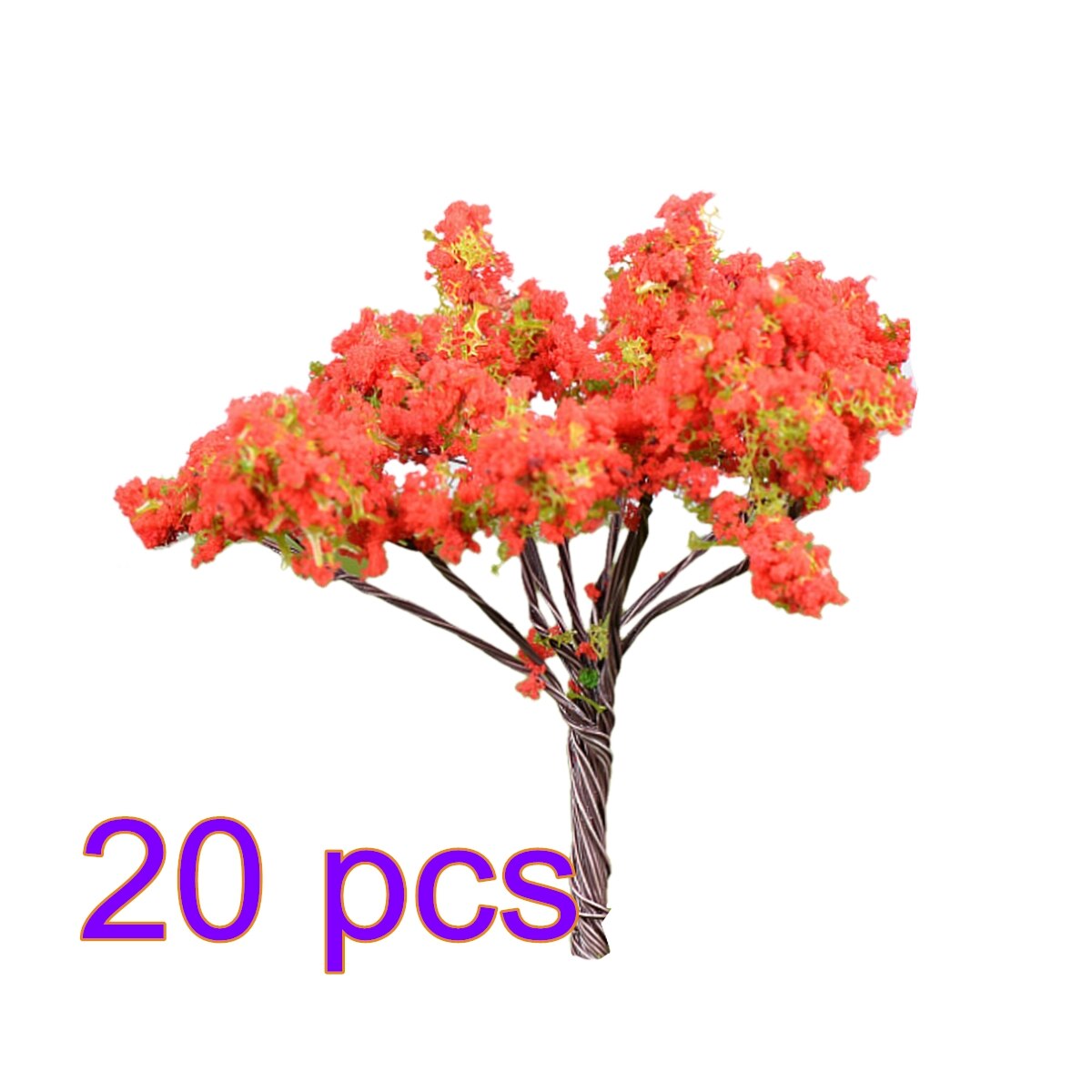 20/50/100 Pcs 6.7cm HO 1:85 Scale Delonix Regia Model Railroad Architecture Diorama Tree For DIY Scenery Landscape: 20pcs