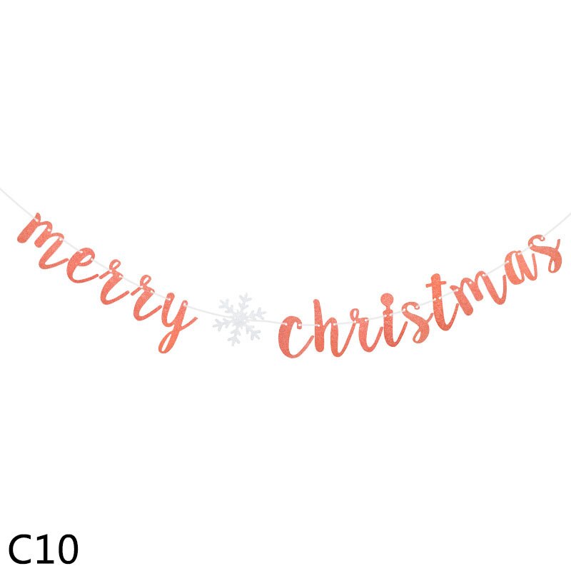 1pc guirlandes de bannières joyeux noël, bricolage, artisanat en papier, lettres multi-styles, décoration florale pour la maison, décoration suspendue de noël: C10