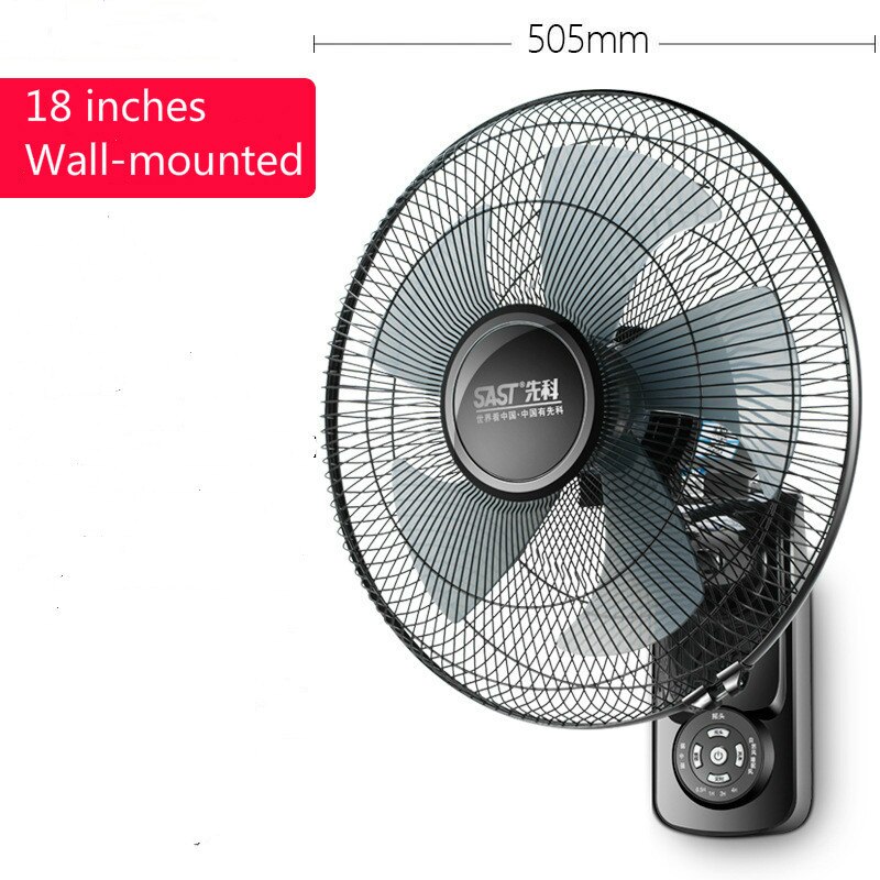 Ventilateur électrique mural industriel mural de 16 pouces avec télécommande, avec tête à bascule, pour restaurant, maison