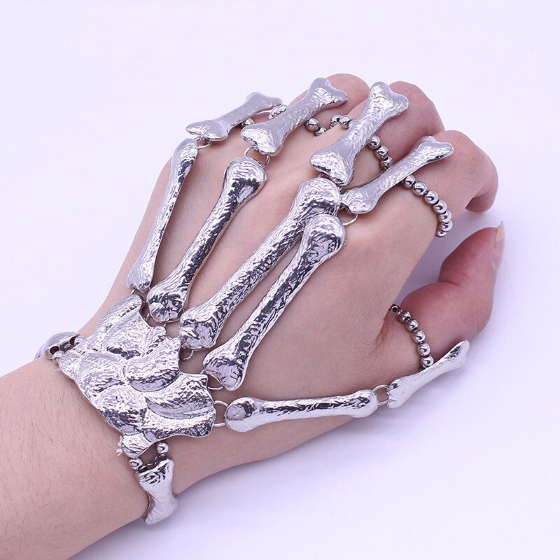 Halloween Armbinde Für Frauen gotisch Punk Hand Schädel Skelett Elastizität Einstellbar Armbinde Armreifen Femme Party Zubehör