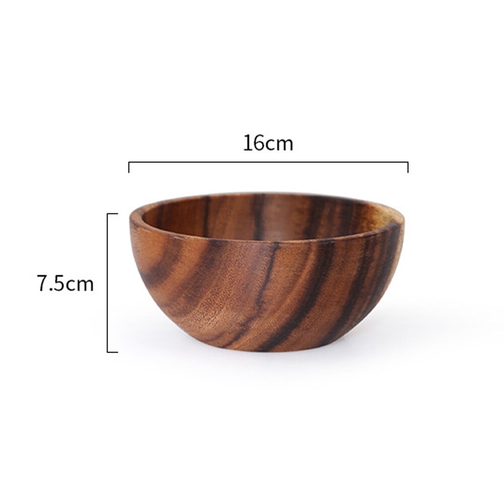 Japanese Style Wooden Bowl Natural Wood Bowl Tableware For Kitchen Item Utensils Good Product Dining food Home Dinnerware: 16cm
