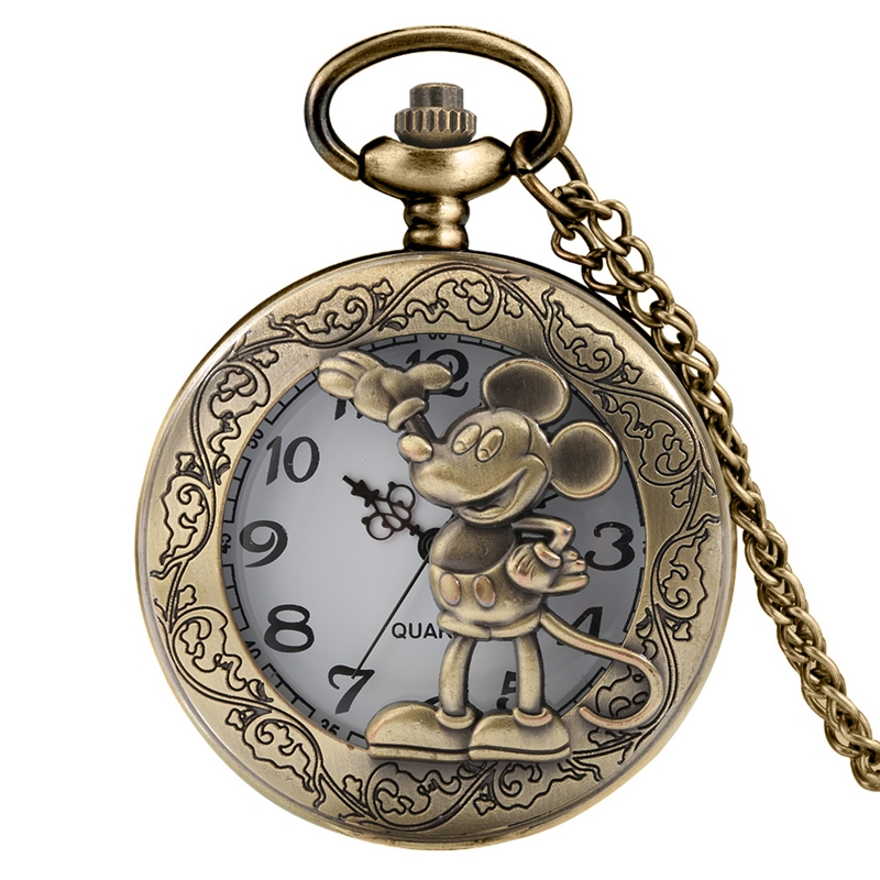 3D Touw Zilver/Brons Zeilen Quartz Zakhorloge Ketting Hanger Ketting Fob Horloge Sieraden Voor Mannen Vrouwen Als collectibles: Mouse