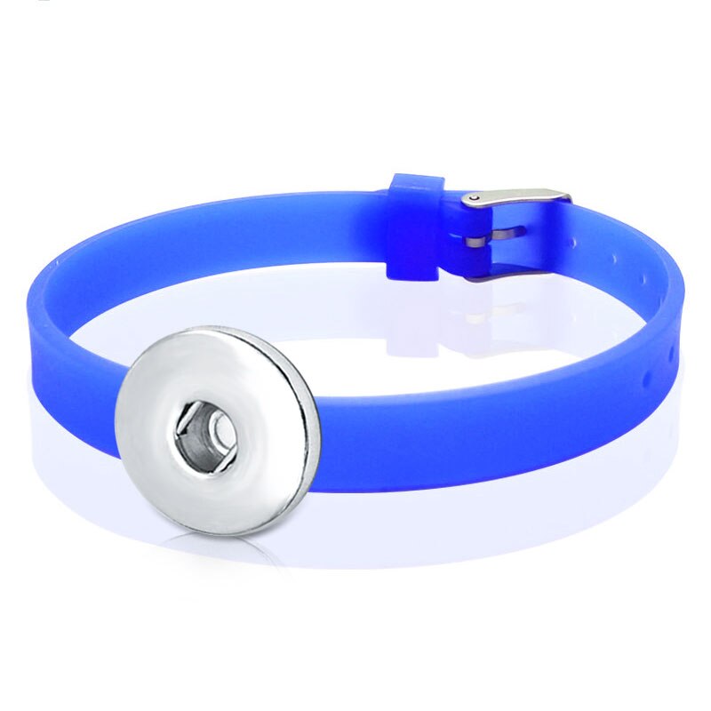 Gioielli fai-da-te colori caramelle bracciale in Silicone con bottone a pressione per donna ragazzi ragazze regalo BS2556: blue