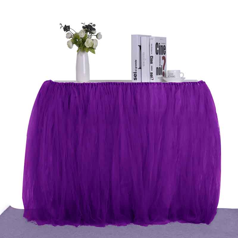 Tulle Tutu Table Skirt Tulle Tableware for Wedding Decoration Baby Shower Party Wedding Table Skirting Home Textile 91.5x80cm: 11