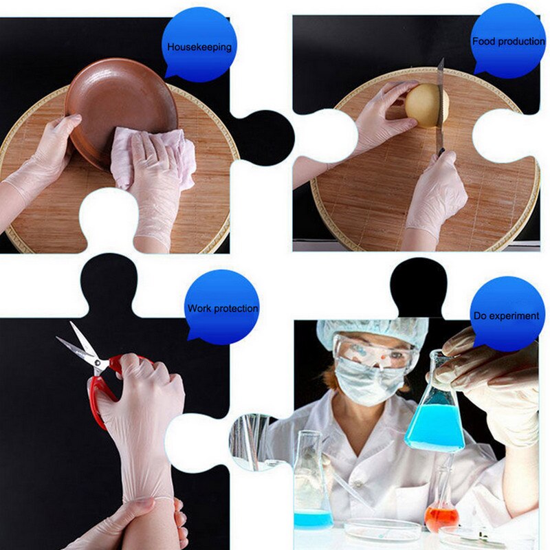 100 Stuks Wegwerp Vinyl Handschoenen Koken Keuken Pvc Rubber Waterdichte-Steriele Voedsel Veilig Allergievrij Werk Food Service handschoenen