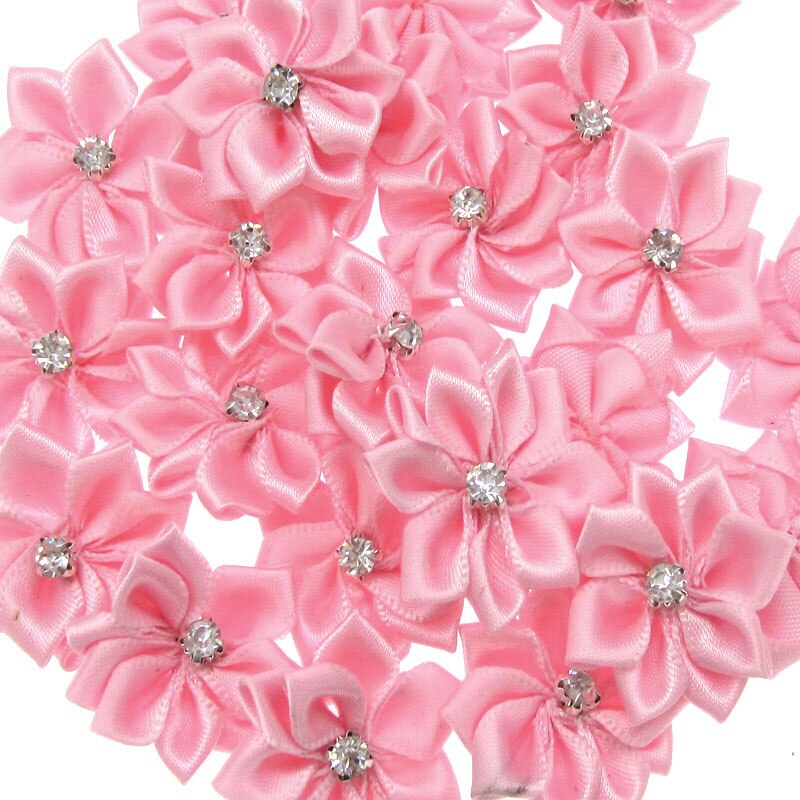 Zo veel Redelijk smeren 40 Stks Roze Kleine Satijnen Bloemen Stof Strass Bloemen Applicaties Naaien  Decoratie Bruiloft Kledingstuk 2.8 cm – Grandado