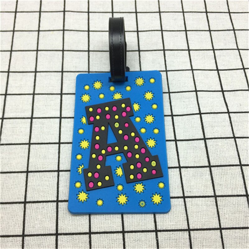 Carta creativa accesorios de viaje Etiqueta de equipaje de dibujos animados de Gel de sílice maleta ID dirección titular de equipaje de embarque etiquetas portátiles Labe: 18