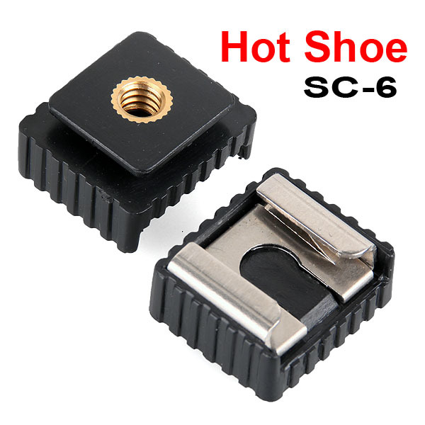 1 Pcs SC-6 SC6 Koud Shoe Adapter Standaard Mount Hotshoe 1/4 Draad Voor Flash Speedlite Statief Foto Studio accessoires