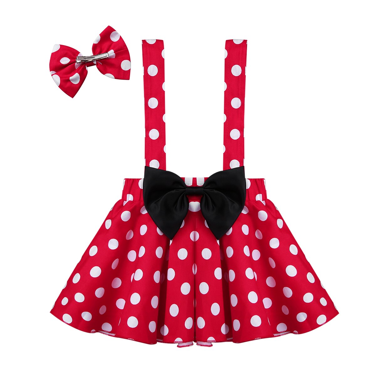 Schattig klein meisje rode baby meisjes peuter polka dots bedrukt feest cosplay rok met haarstrik set halloween kostuum outfit