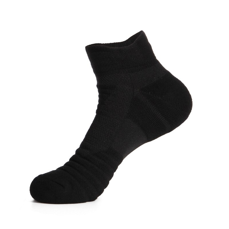 Calcetines tobilleros transpirables para correr, de algodón, Unisex, absorben el sudor, para deportes al aire libre, ropa interior antideslizante, calcetines de compresión para senderismo: Black