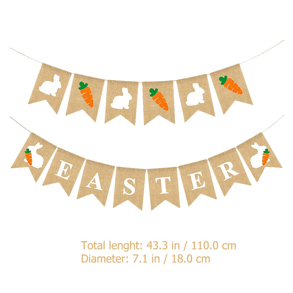 2pcs Easter Party Banner Easter Theme Festival Banner Easter Flag Banners Pendant