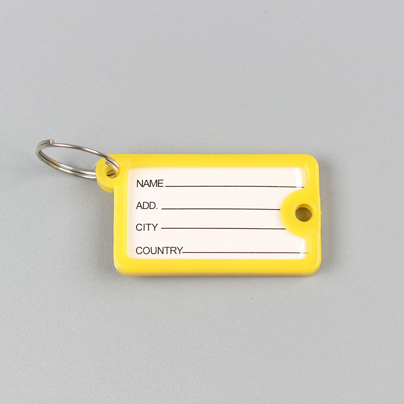 10-50 Uds etiquetas para llaves 4,3x2,5 cm etiquetas para llavero de plástico con etiquetas de papel en blanco cubiertas transparentes y anillos divididos para llaveros DIY: S / Verde
