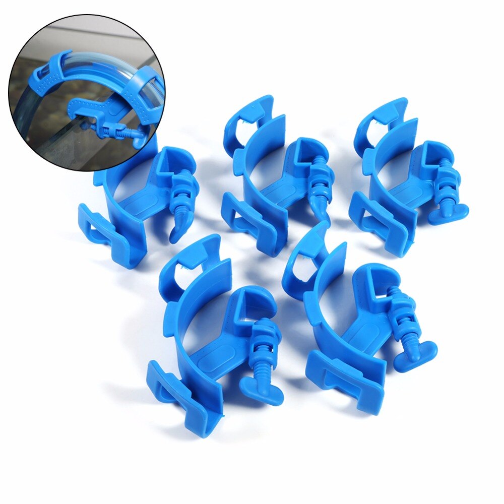 5Pcs Blue Fish Aquarium Filtration Water Pipe Fish Tank Filter Hose Holder For Mount Tube Tank Accessories