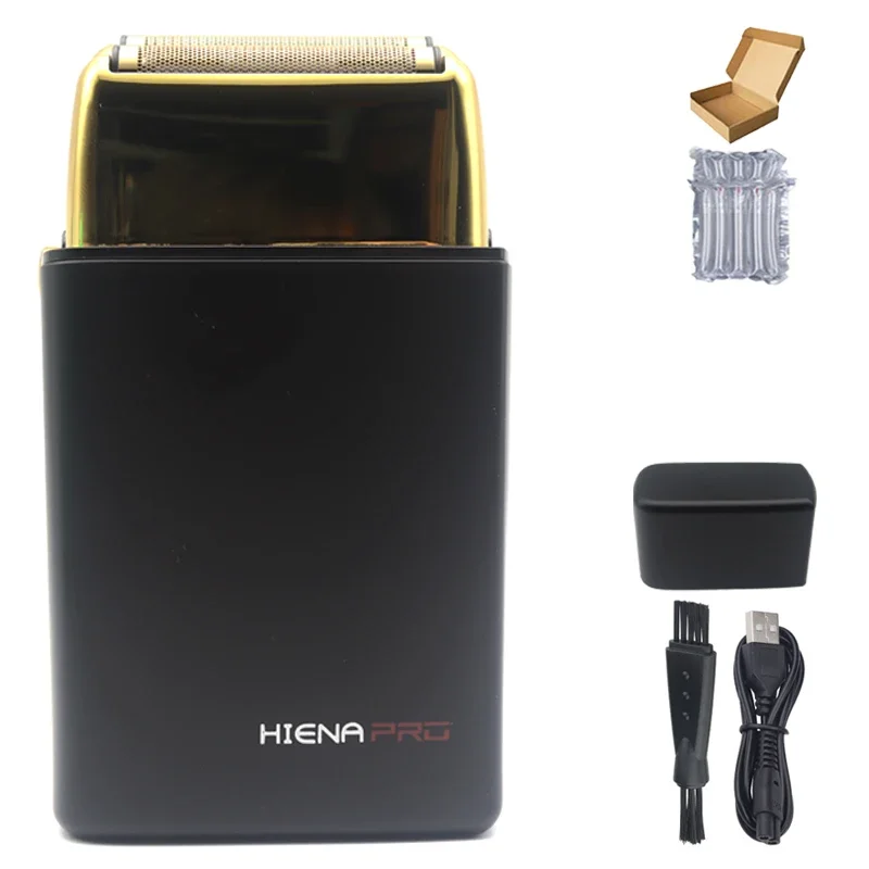 Afeitadora eléctrica para hombres, cuchillas de doble lámina de corte de 0mm, cabezal flotante de alta velocidad de 8200RPM, Ideal para barbería: Negro