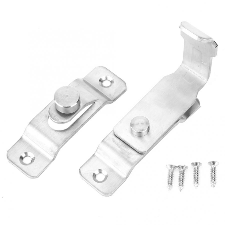 Security Door Latch Stainless Steel 90 Degree Right Angle Door Latch with Brushed Surface for Anti-Theft Room