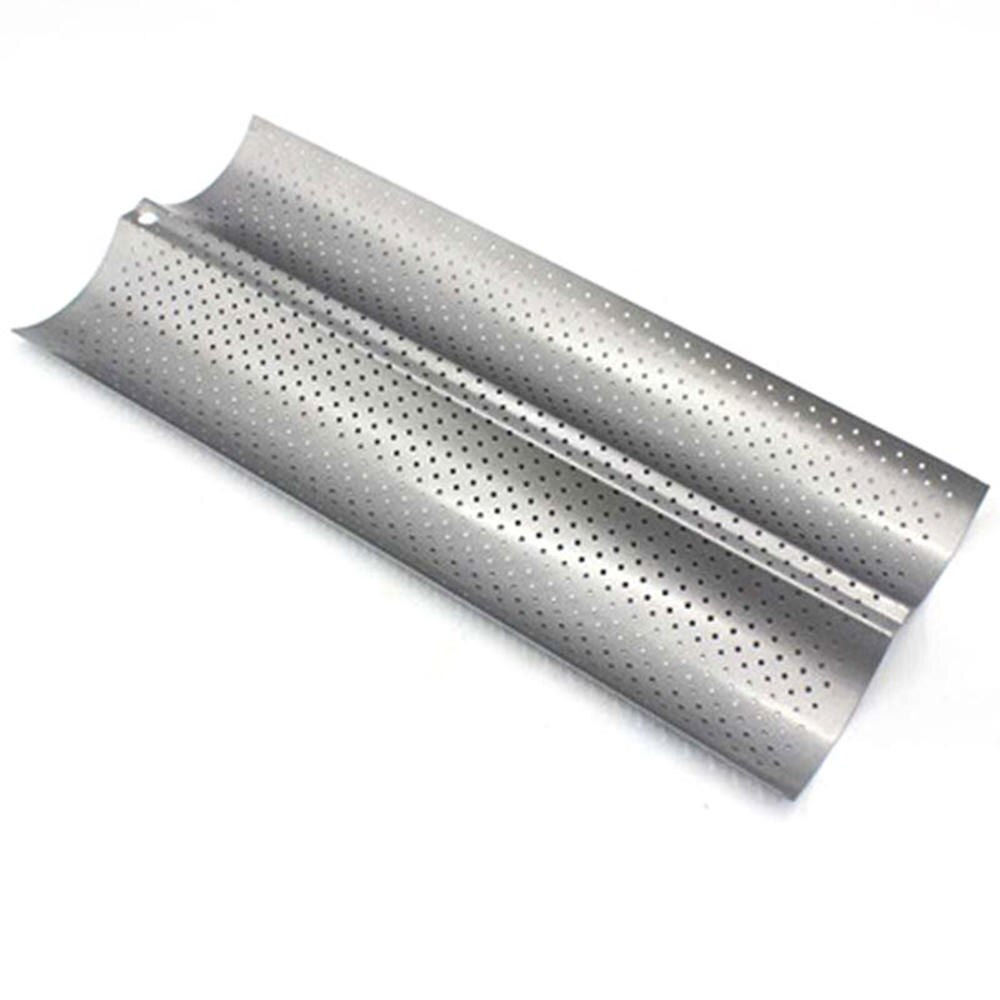 Molde de Baguette ondulado para hornear, alfombrilla antiadherente para horno, bandeja, tapete, utensilios de cocina: Silver2