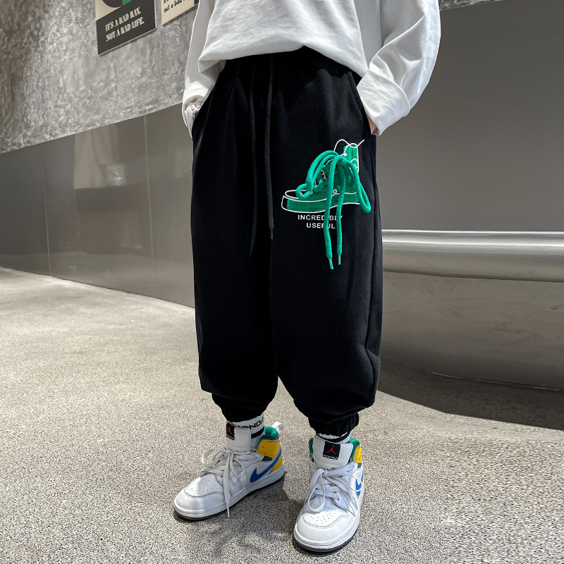 Pantalones vaqueros de pierna ancha para Niña y Adolescente, vaqueros rectos de cintura alta de algodón informales con bolsillo frontal y perlas, novedad, Primavera: Negro / 13