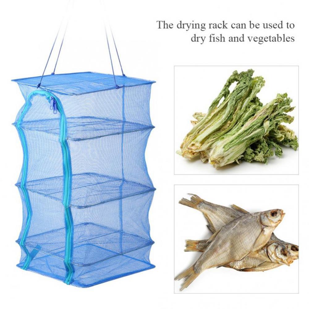 Foldable Multi Layer Drying Rack Fish Vegetables Fruit Herb Hanging Fish Dishes Dryer Rack pesca Accessories Folding 3 Layers