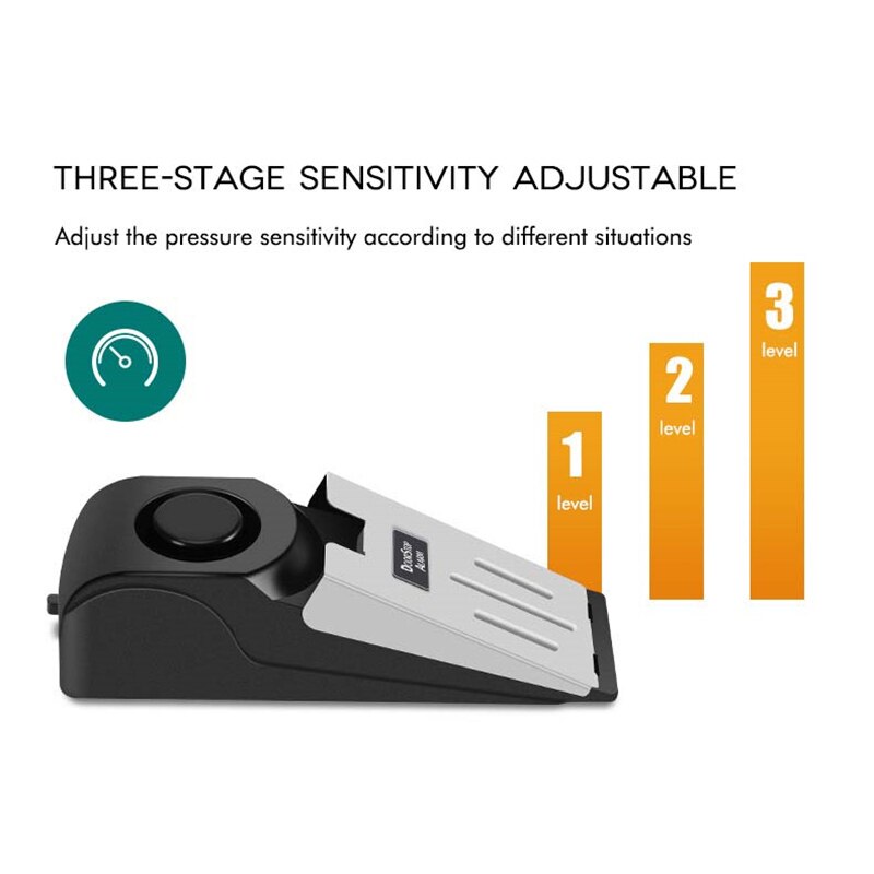 Door stop stopper alarm block blocking system 120 dB Anti-theft Burglar Stop System Security Home Wedge Shaped