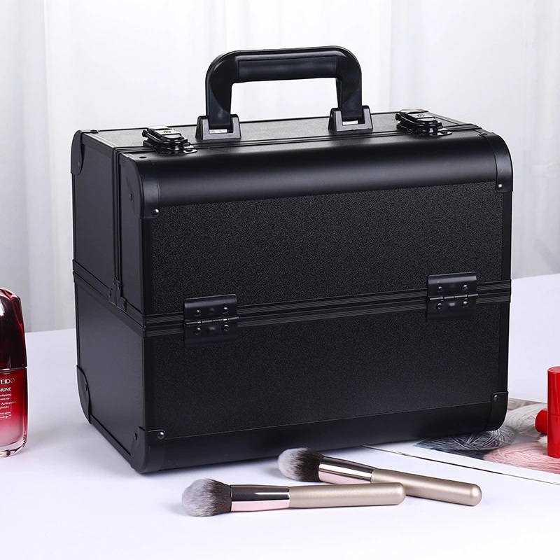 Makeup Train Box With Adjustable 4 Trays Makeup Box Makeup Storage Box With Lock And Compartment