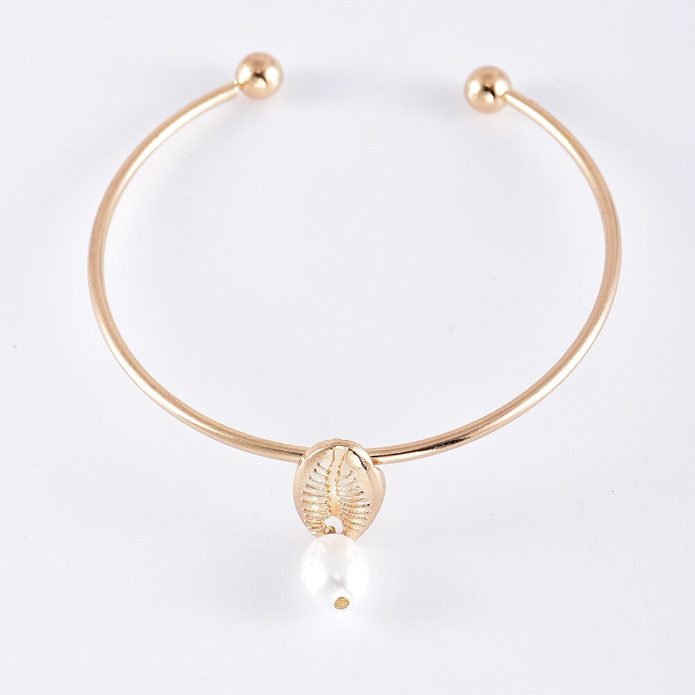 Set van 5 damesarmbanden met schelp, parel, zeesterren, sint-jakobsschelp, gevlochten touw, gouden armbandenset, bohemien, bruiloftsfeest sieraden