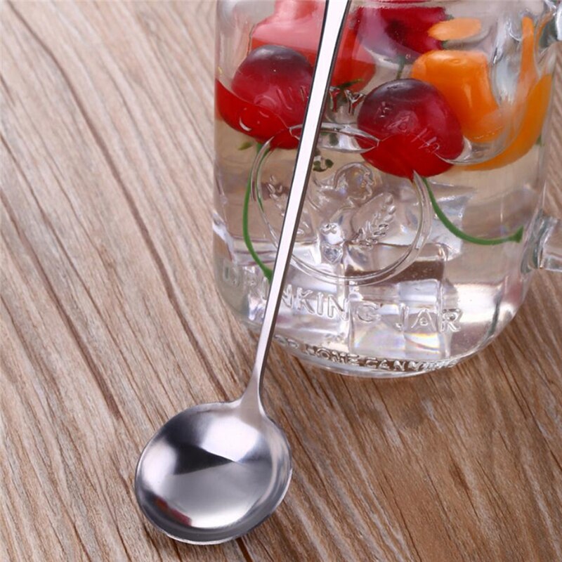 Stainless Steel Long Handle Stirring Spoon Ice Cream Dessert Spoon Coffee Stirring Spoon Kitchen Gadget